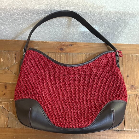 The Sak Red and Brown Crochet Shoulder Bag - Picture 3 of 15